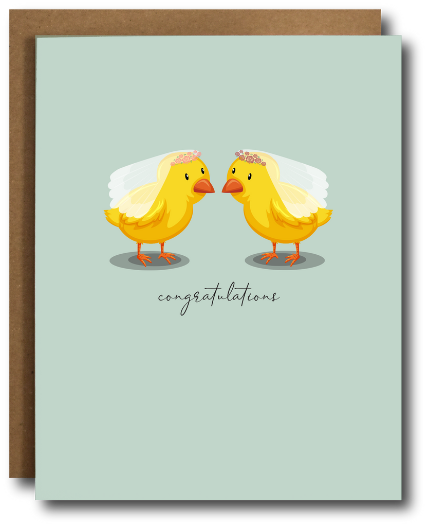 Two Chicks Lesbian Wedding Card The Card Bureau