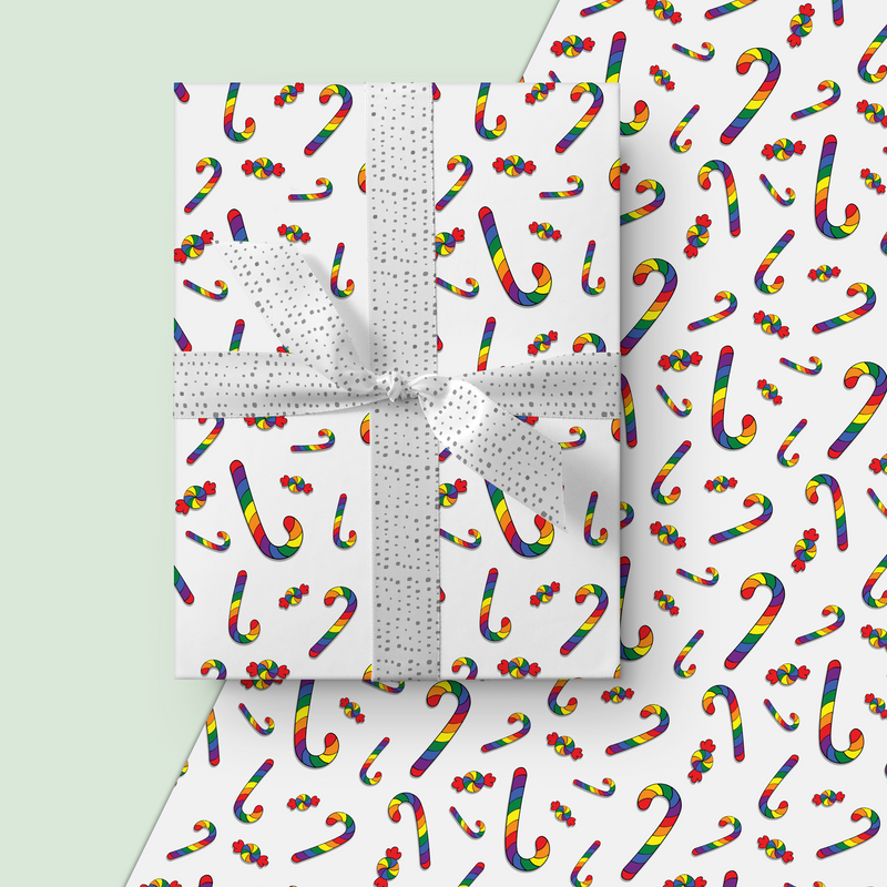 Candy Canes and Confetti Gift Wrap Roll